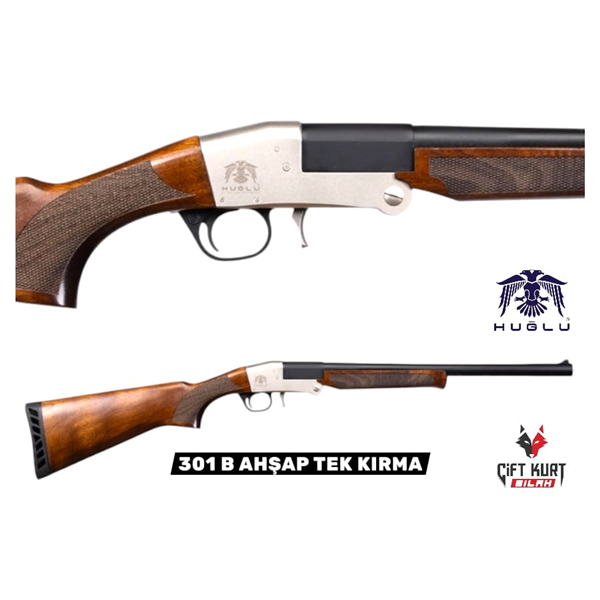 Huğlu 301 B Ahşap Tek Kırma Yivsiz Av Tüfeği